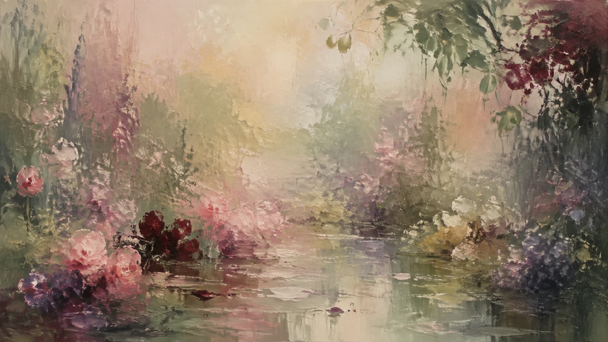 soft impressionist garden painting